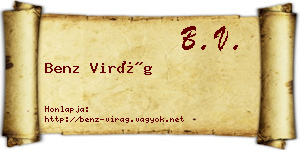 Benz Virág névjegykártya